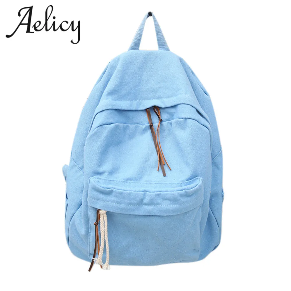 Aelicy новый Однотонный женский рюкзак высокое качество Холщовый Рюкзак женская