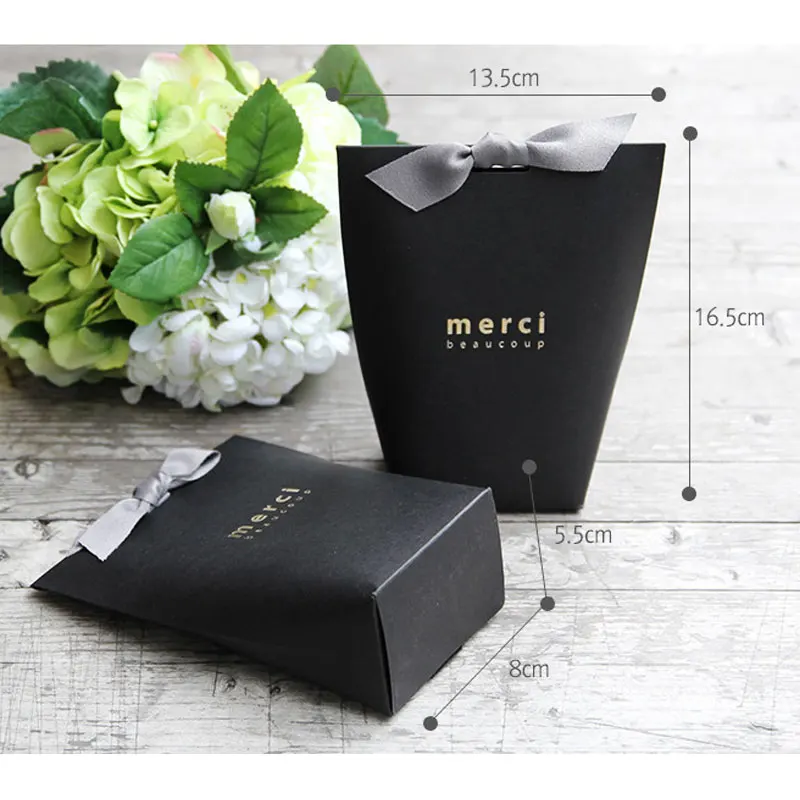 30 шт. высококлассные черный белый цвет бронзового цвета коробка конфет свадебный