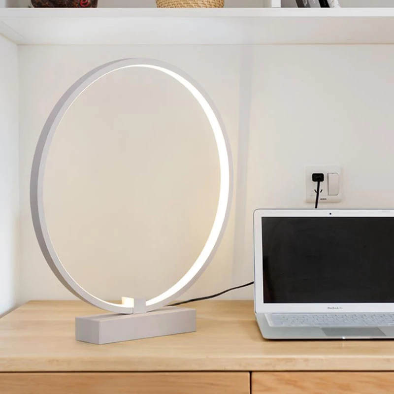 Modern Simple round circle LED Table Lamp For Bedroom Living Room Study Desk Lamps Minimalist Bedside | Освещение
