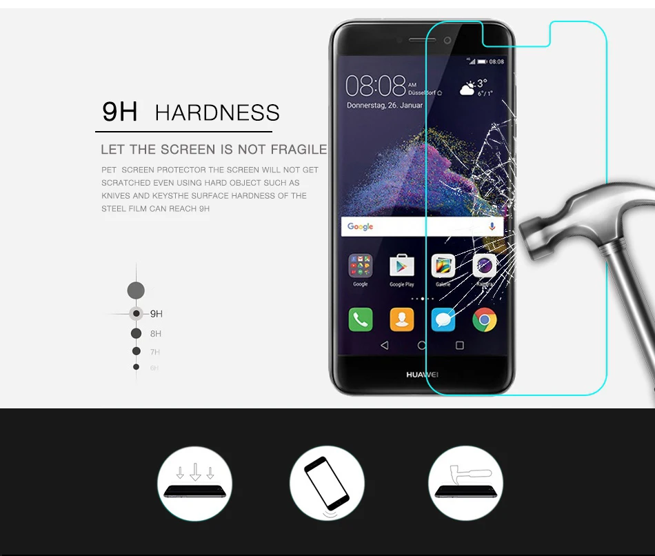 9H закаленное стекло для Huawei Honor 6 7 8 4C 5C 4X 5X 6X 5A LYO-L21 Y3 Y5 Y6 2 II Pro Ascend P6 P7 P8 P9 Lite 2017 P10