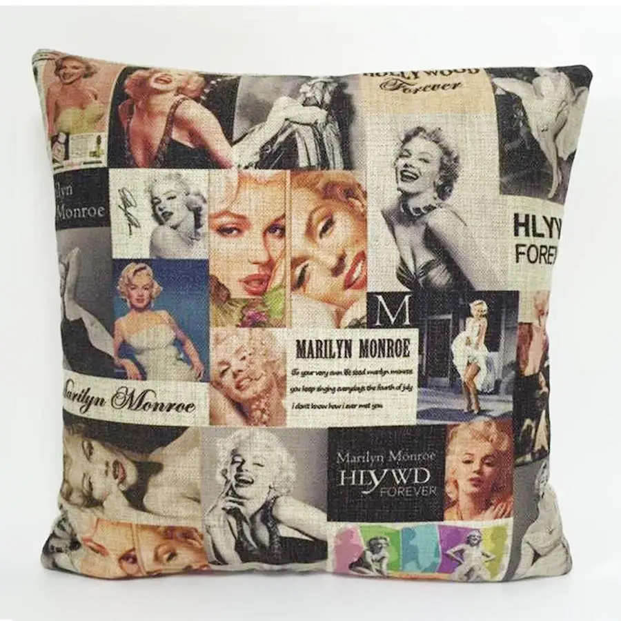 Наволочка для подушки в стиле ретро Мэрилин Монро наволочка с галереей льняная
