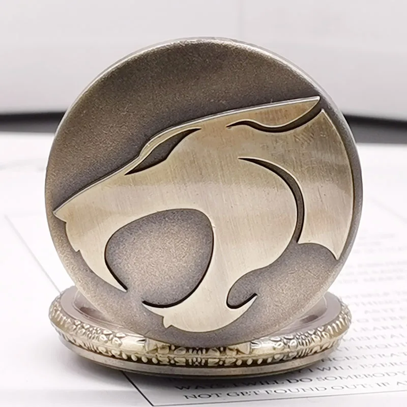 Высококачественные бронзовые кварцевые карманные часы с изображением волка |