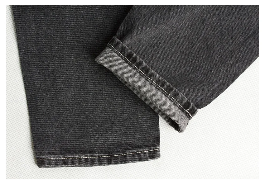 LOGAMI High Waist Straight Jeans Woman Casual Boyfriend Jeans For Women Denim Pants Dark Grey