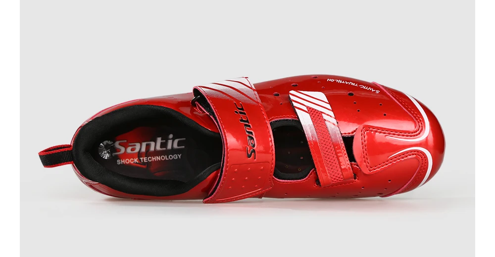 Santic/Мужская обувь для триатлона, велосипедная обувь для шоссейного велосипеда, дышащая обувь для велоспорта, гоночного велосипеда, командная углеродная подошва, нано-зеркальная верхняя часть