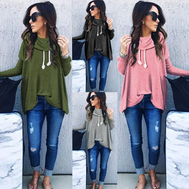 

Europe America Autumn Winter Hot Selling Long-Sleeve Loose-Fit Plain Sweatshirt