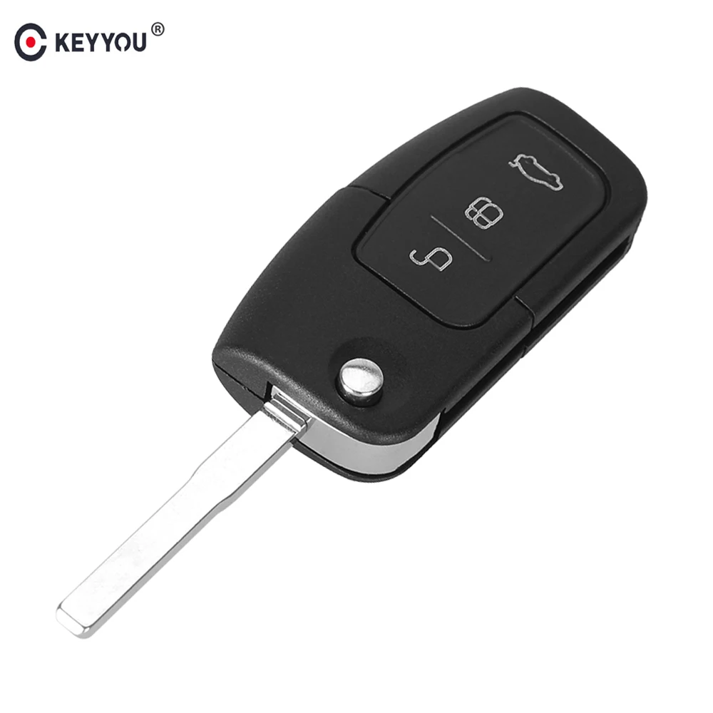 Складной чехол KEYYOU для автомобильного ключа пульта с 3 кнопками стайлинга Ford Focus