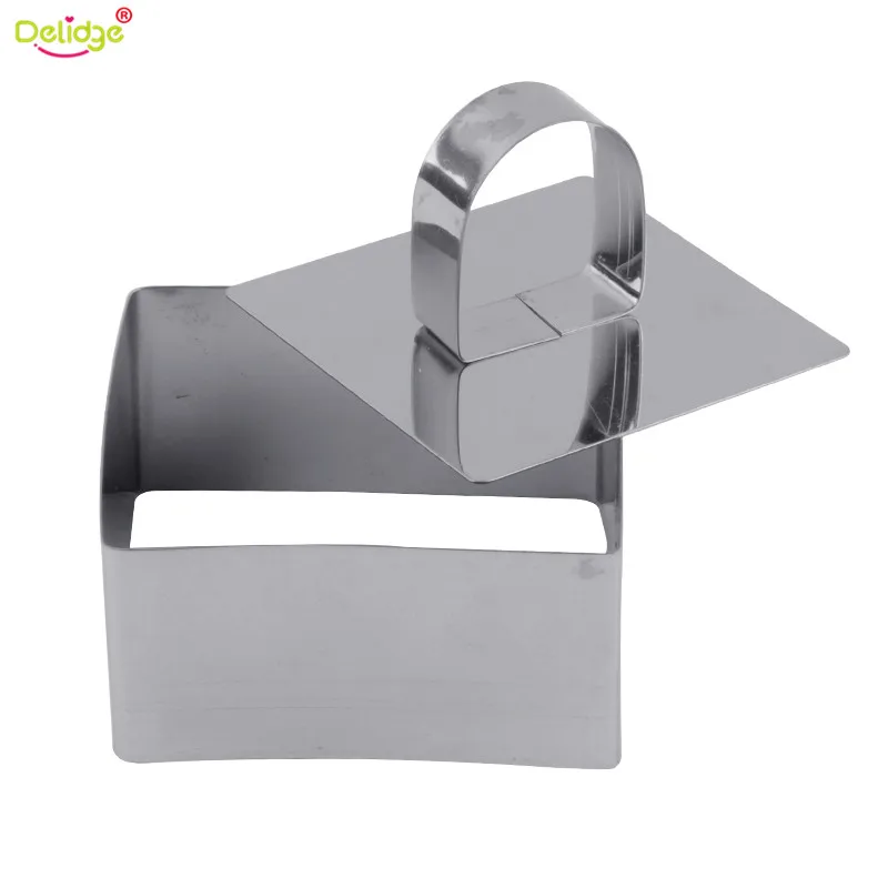 square Delidge 1 шт. 3 формы s мусс форма для торта из нержавеющей стали квадратная круглая форма в форме сердца форма для торта мусс выдвижное кольцо для Мусса - Цвет: square