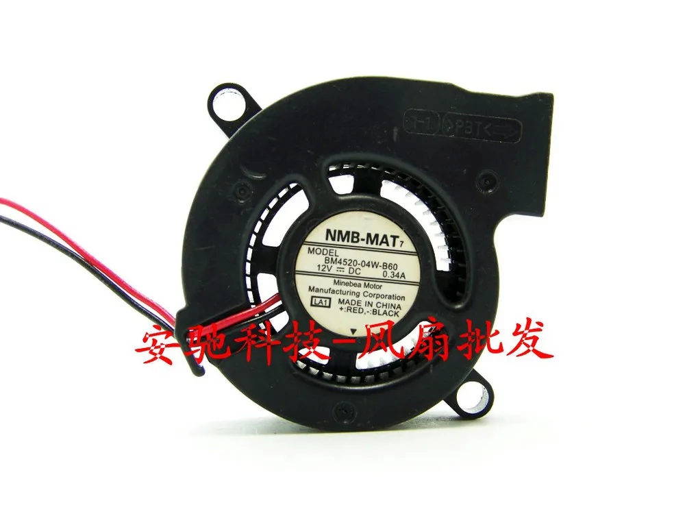 

Original NMB-MAT 12V 0.34A BM4520-04W-B60 4.5CM dual ball bearing turbo centrifugal blower cooling fan