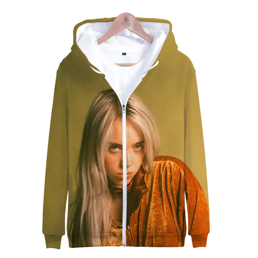 Billie Eilish/худи для женщин и девочек; детская толстовка; куртка с капюшоном; пальто на молнии; одежда - Цвет: ST03