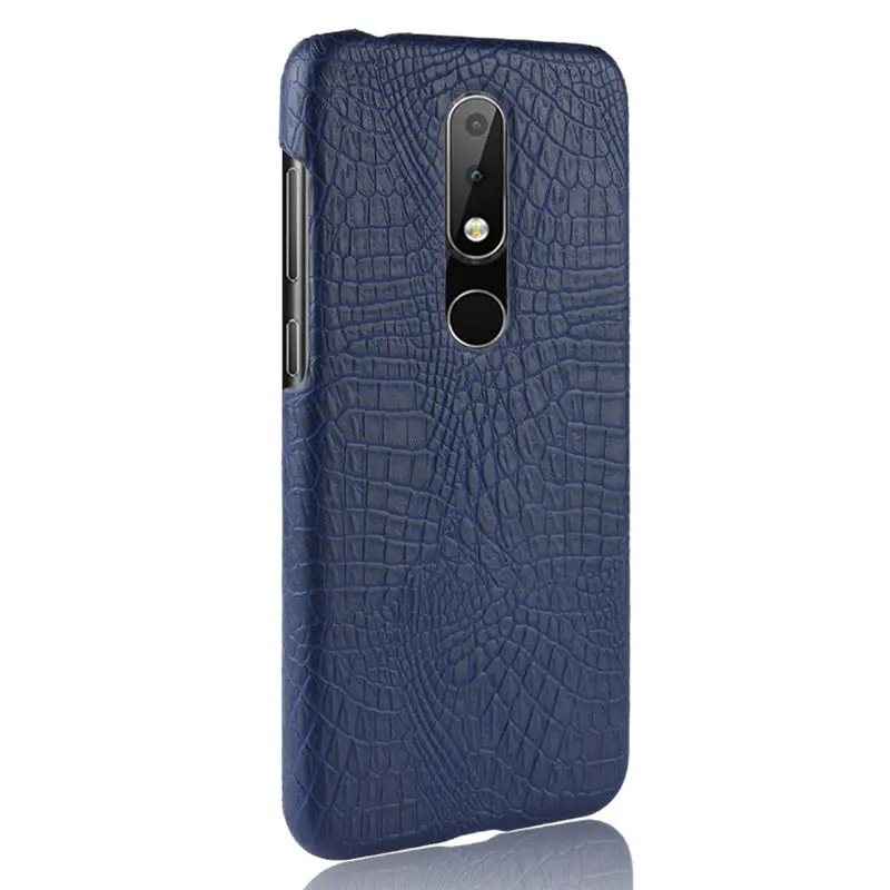 For Nokia X5 2018 Case Hard Crocodile PU Leather Back Cover Phone X 5 NokiaX5 TA-1109 | Мобильные телефоны и аксессуары