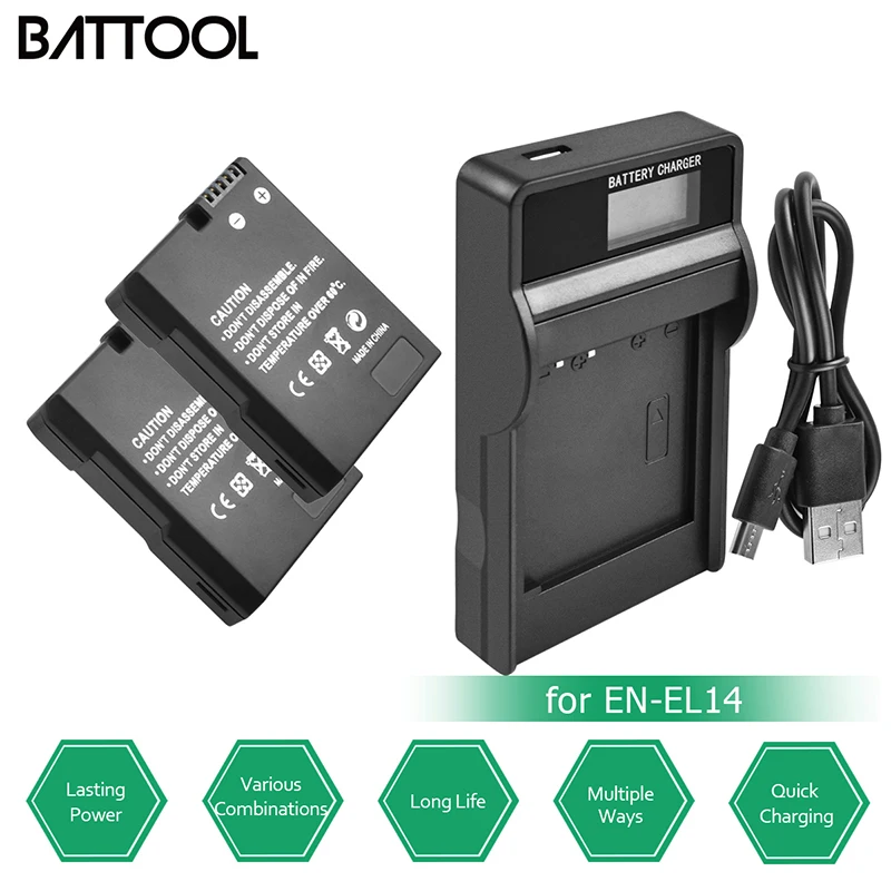 Batcool 2*1300 мАч батареи + зарядное устройство для DMW BCG10 BCG10E DMC 3D1 TZ7 TZ8 TZ10 DMCTZ19|Цифровые