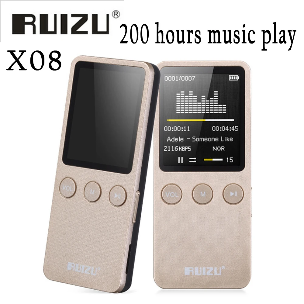 RUIZU X08 музыка Mp3 плеер 8 Гб Flac Lossless Hi-Fi цифровой аудио Экран и разъемом для наушников