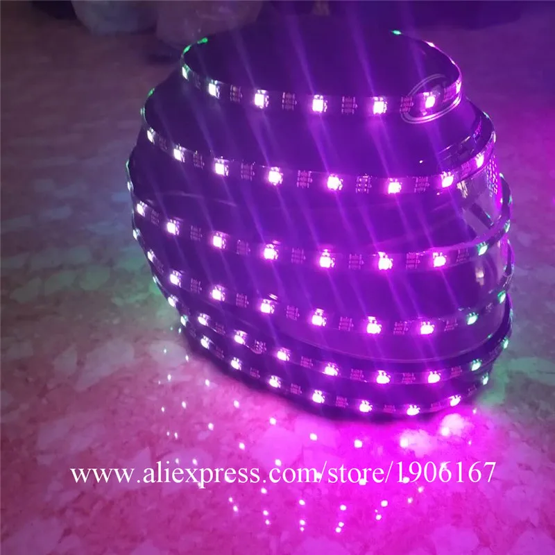 Полноцветный светодиодный светящийся робот шлем RGB LED растущий мигающий Хэллоуин