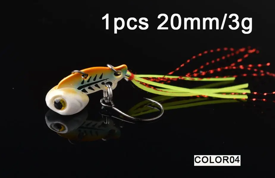 1PCS 3g color04 TOMA Мини Металлические VIB рыболовные приманки 3 г 6 г микро Вибрация искусственные жесткие приманки Спиннер с происхождения один крючок рыболовные снасти - Цвет: 1PCS 3g color04