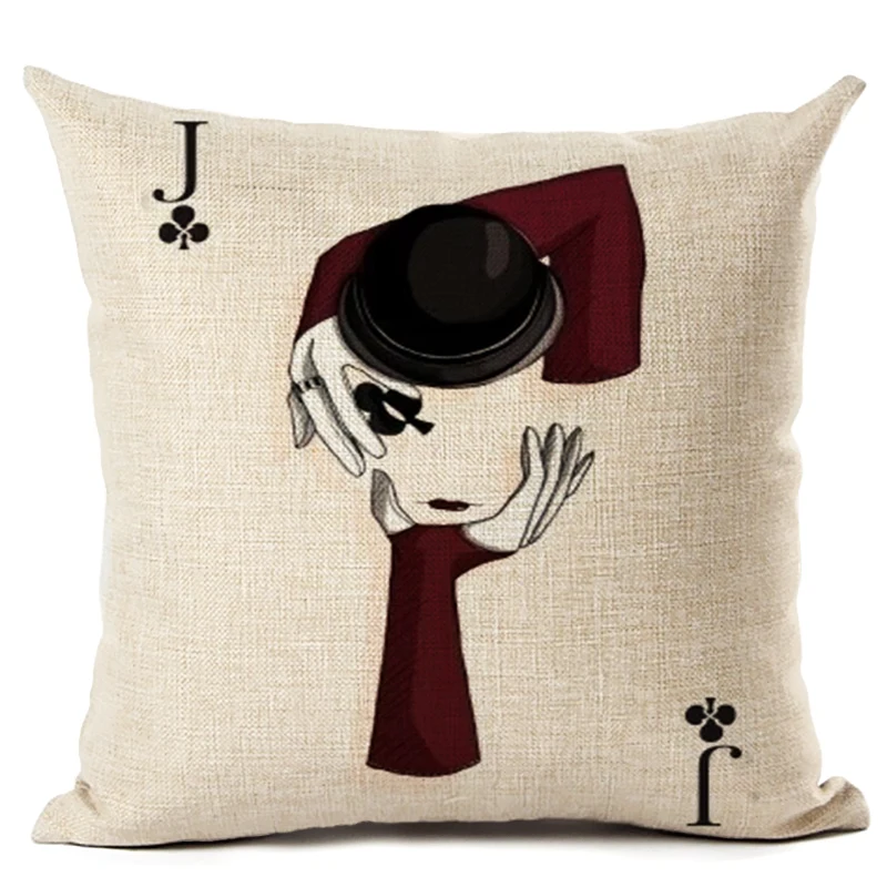 Карты покер Дизайн Подушки Чехлы для мангала Лен Room Decor Роскошные Queen Пледы