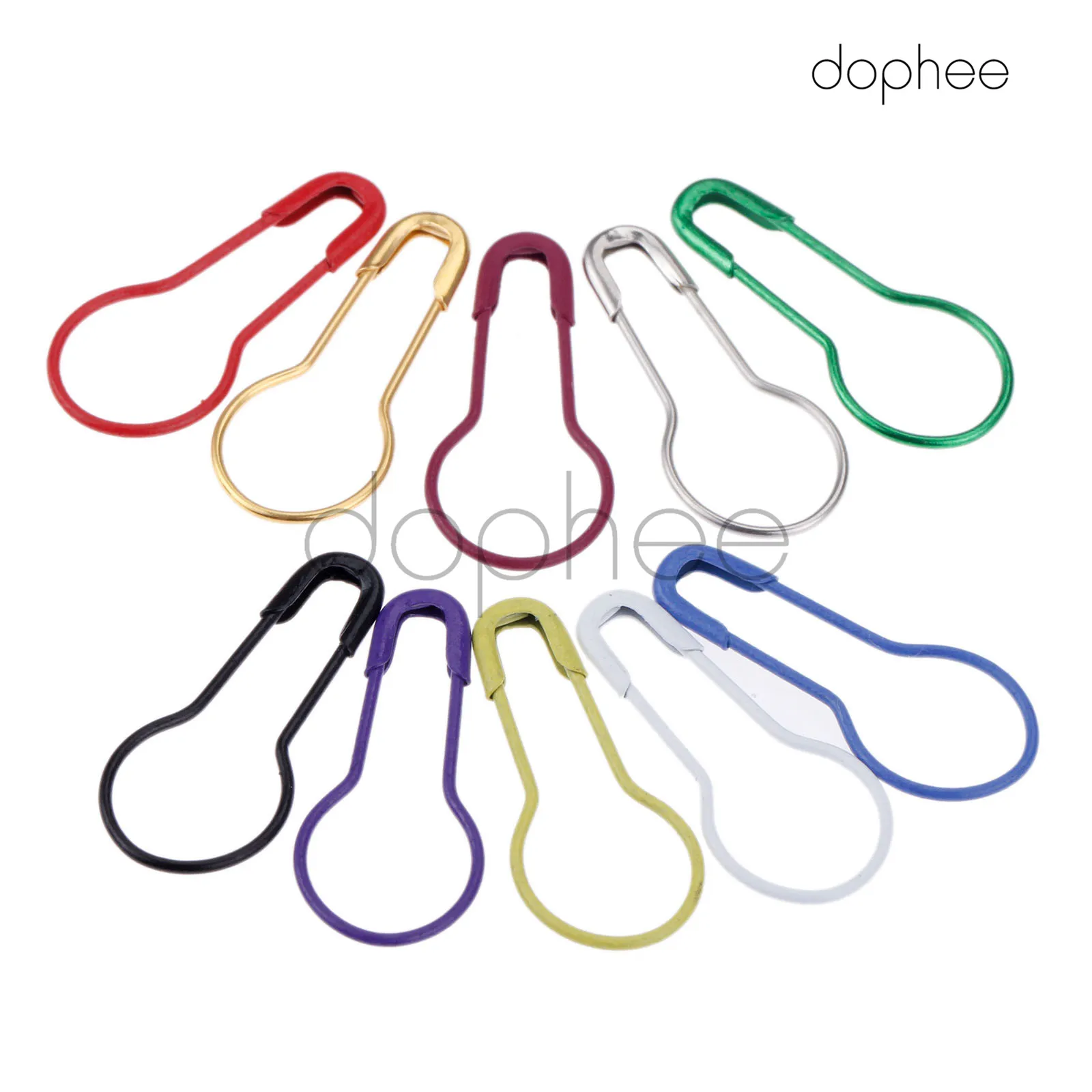Dophee 100 шт. цветные металлические зажимы для вязания стежков, держатель для вешалки, безопасные булавки, китайская бутылочная тыква в форме сделай сам, аксессуары для шитья