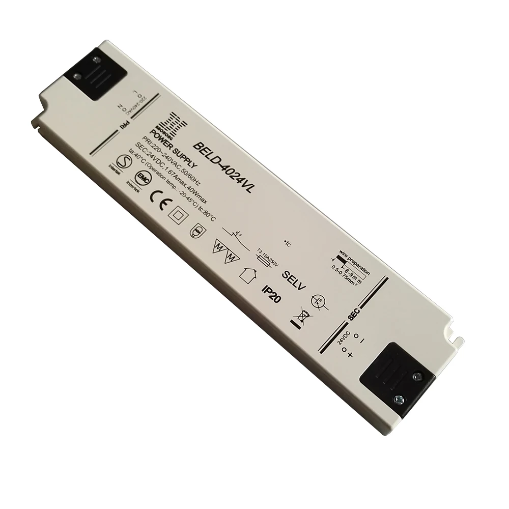 HoneyFly запатентованный супер тонкий светодиодный драйвер 40W 220v 24V постоянный Напряжение освещение Трансформатор переменного тока в постоянный Питание для Светодиодный свет
