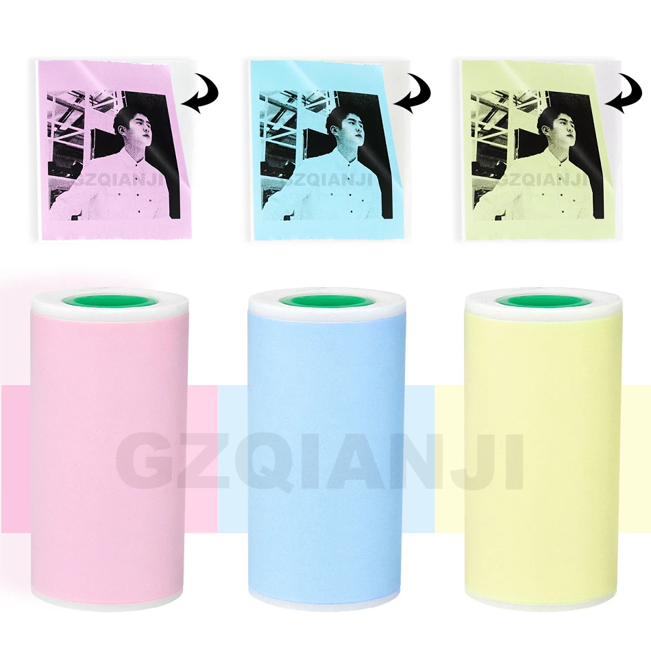 3 рулона в одной коробке цветные стикеры Этикетка Термобумага Для фото Poker Peripage A6