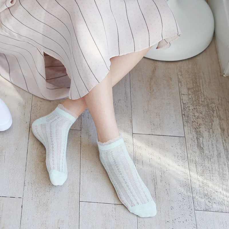 [EIOISAPRA] Новое поступление стеклянные кружевные блестящие шелковые милые носки