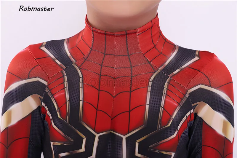 Newest Iron Spiderman Cosplay Costume Avengers Spider Zentai for Kids Boys Halloween Superhero Spiderman Bodysuit Suit Jumpsuit