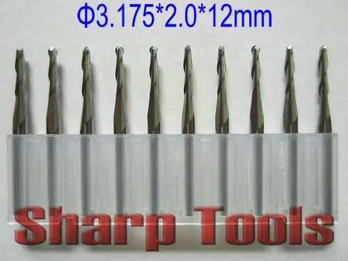 10 шт./лот 3.175x2.0x12мм 2 флейты шаровая Концевая фреза фрезы режущие инструменты