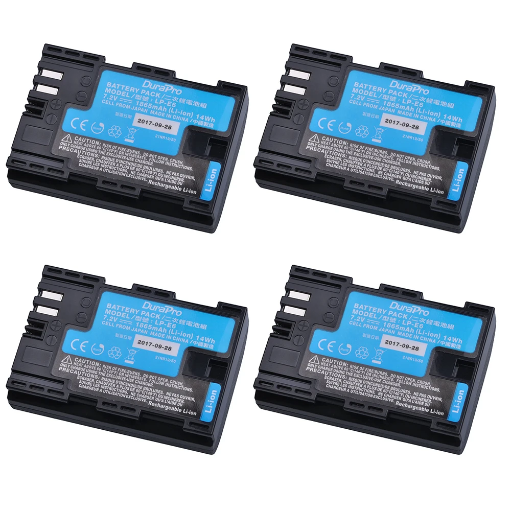 4 шт. LP-E6 LP-E6N LP E6 камера батарея Сделано с японскими ячейками для Canon LP-E6 EOS 5DS 5D Mark II Mark III 6D 7D 60D 60Da 70D 80D