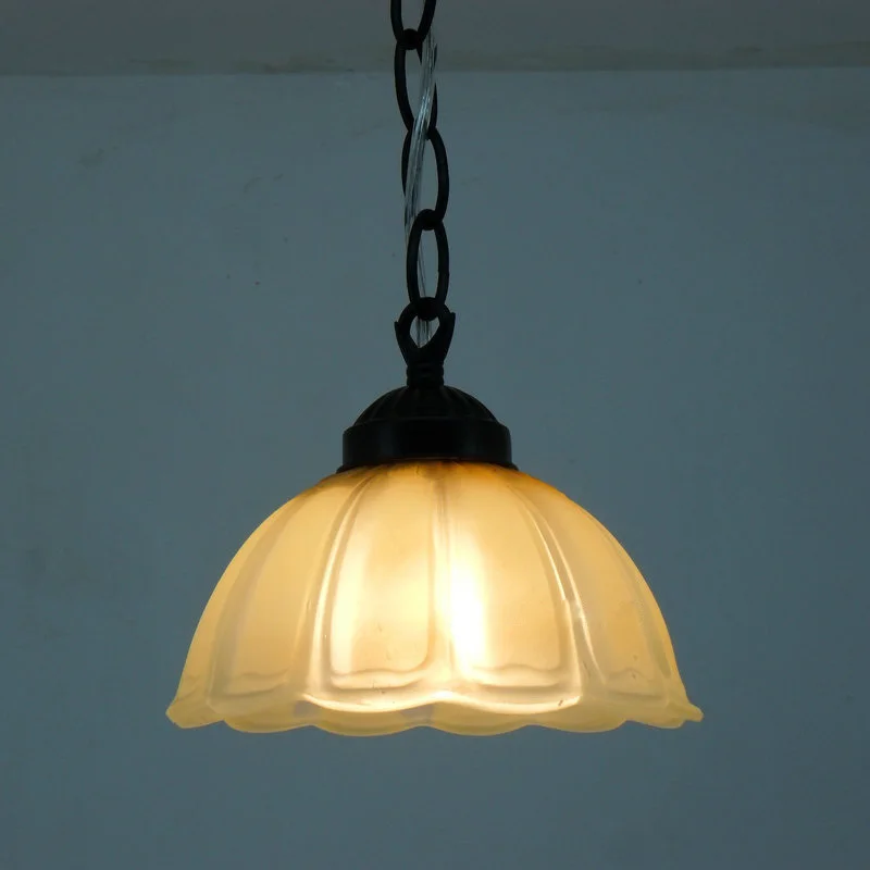 Винтажная стеклянная Подвесная лампа в деревенском стиле светильник на цепочке 7
