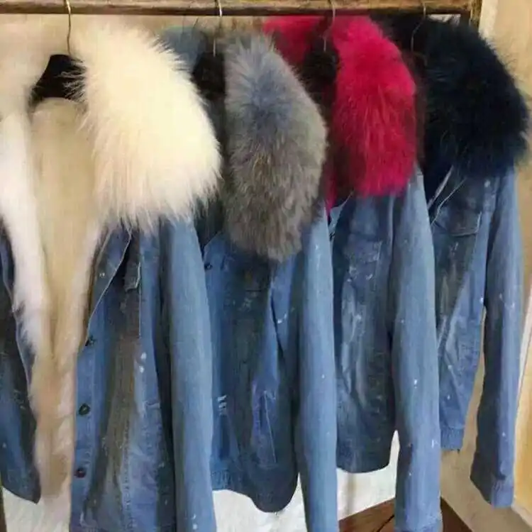 XS-3XL роскошные женские джинсы Мех животных ry Пальто для будущих мам утолщаются