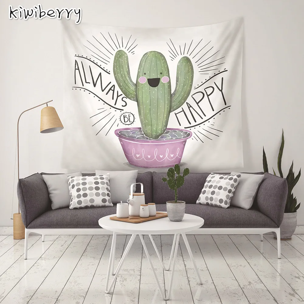 Асторовое зеленое растение картина кактус Мандала печатных гобелен Настенная