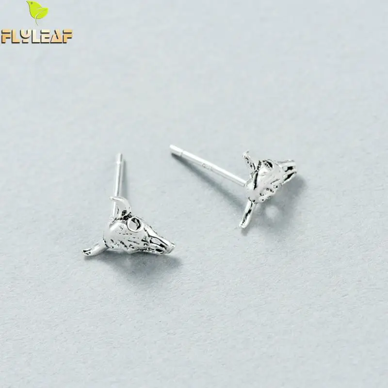 Женские винтажные серьги гвоздики Flyleaf креативные из стерлингового серебра 100%