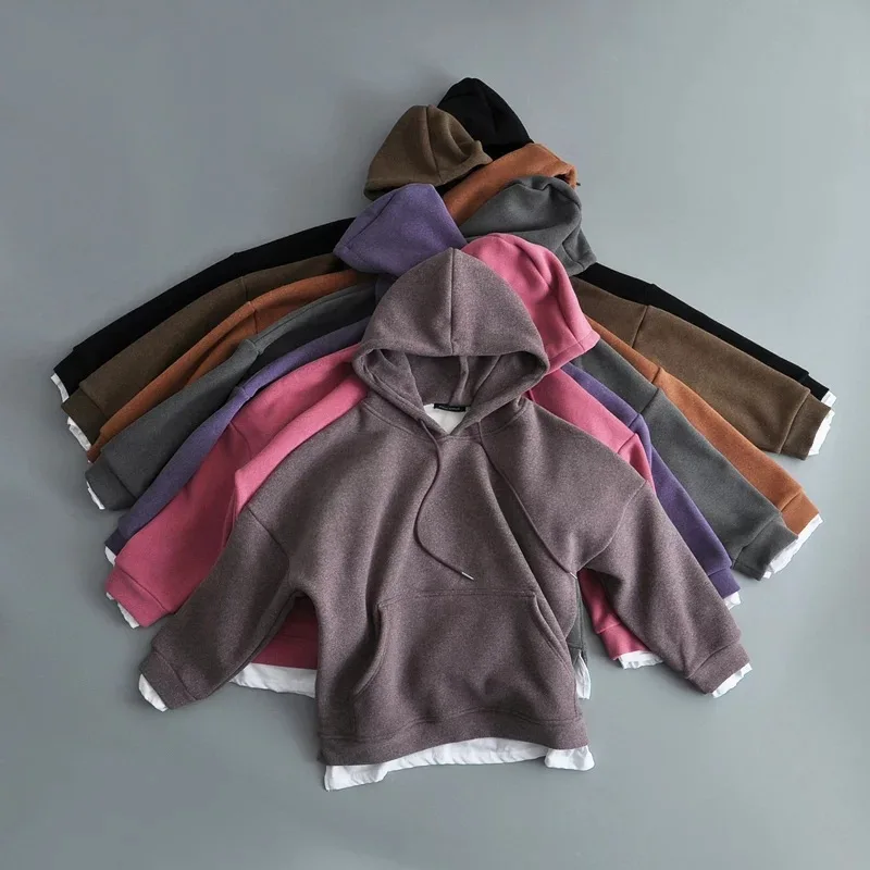 Поддельные Двойка карман с капюшоном ягнят шерстяной для Для женщин длинным