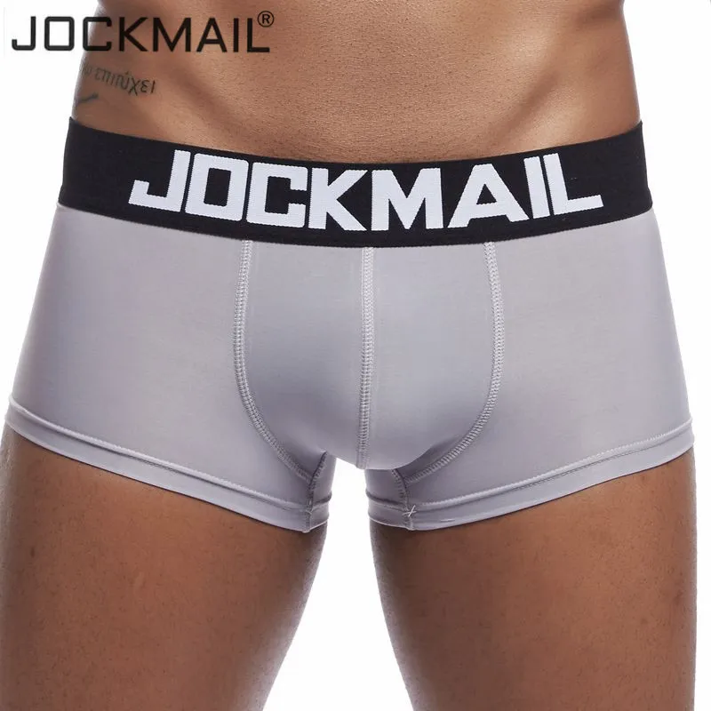 Бренд jockmail сексуальные мужские трусы боксеры шорты мужские трусы дышащий ледяной шелк мужские трусы нижнее белье для геев