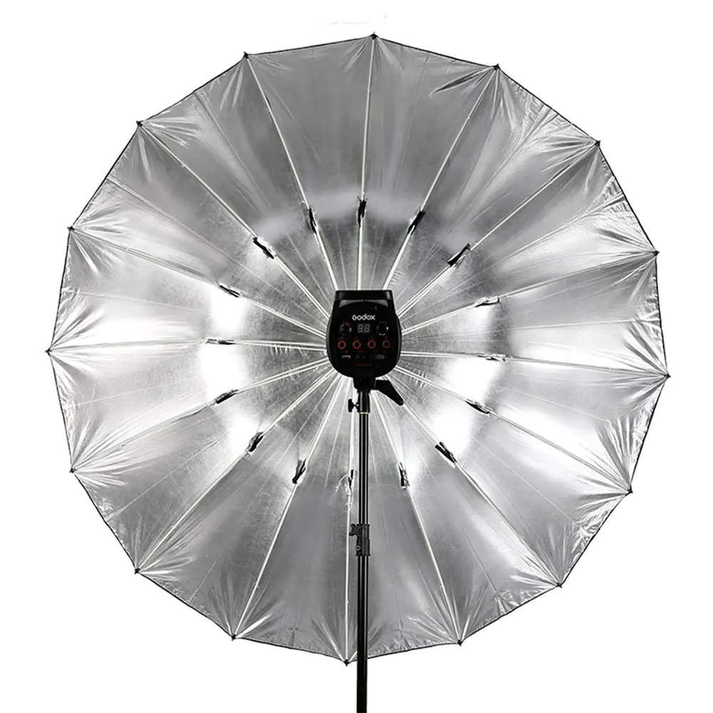 Silver Black Godox 7" 178 см серебряный белый черный полупрозрачный мягкий светоотражающий зонт+ большая крышка рассеивателя+ 2,8 м светильник+ кронштейн - Цвет: Silver Black