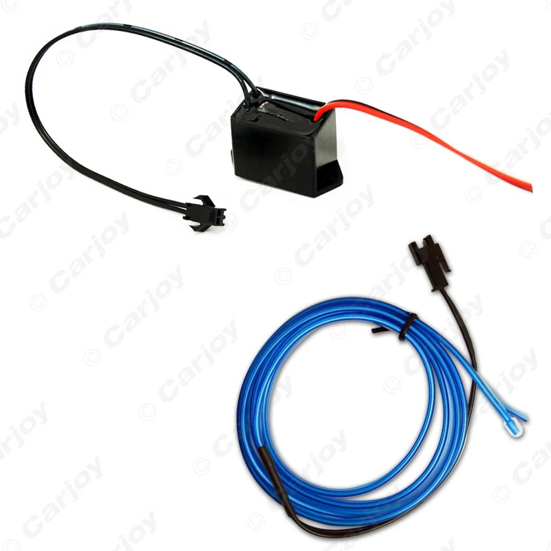 Синяя Гибкая светящаяся неоновая лента 1 м с плавником для украшения автомобиля #