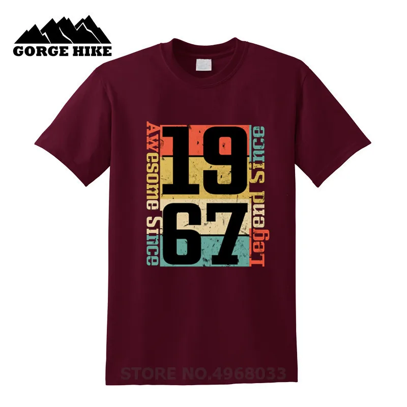 Unique Combed Cotton T shirt Best 51th Birthday Gift TShirt Awesome Since 1967 Funny Idea Edition Breathable T-shirt Cheap | Мужская