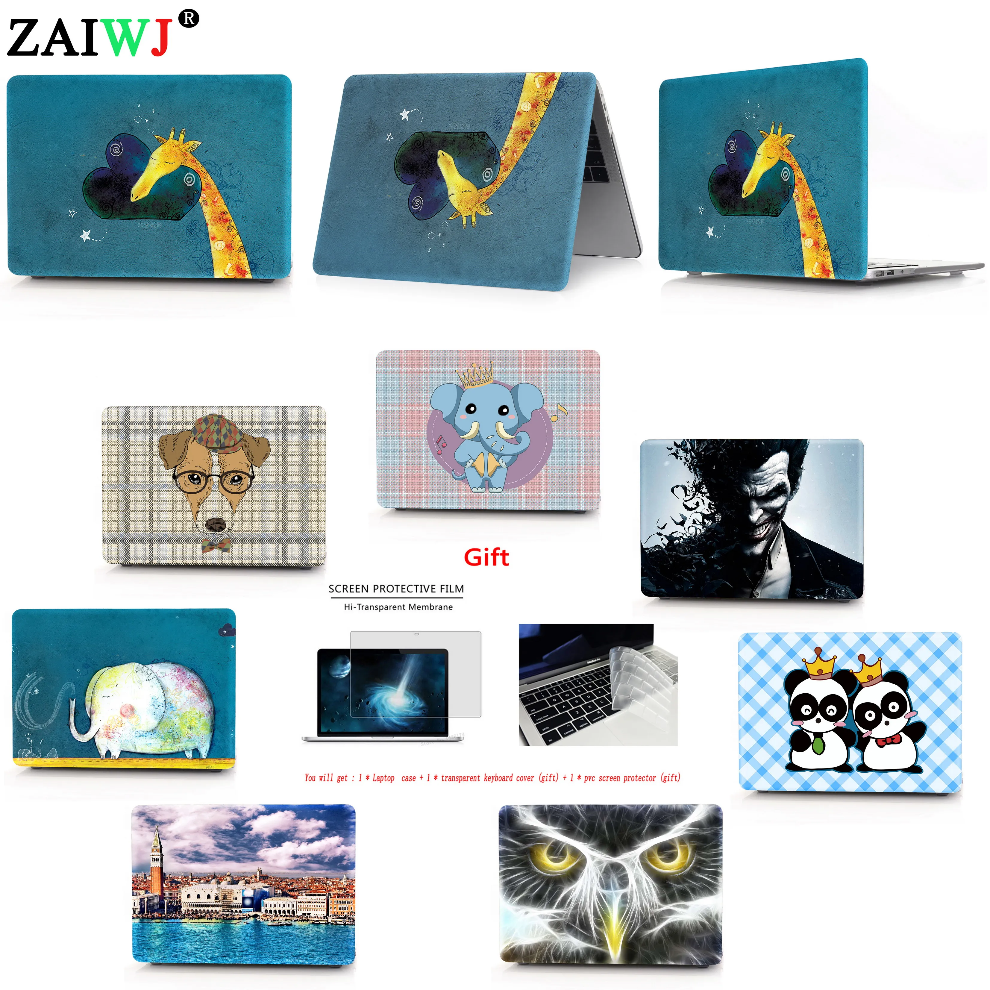 Новинка ZAIWJ сумка для ноутбука чехол для MacBook Air Pro retina 11 12 13 15 для Mac Pro 13,3 15,4 дюймов с сенсорной панелью+ крышка клавиатуры