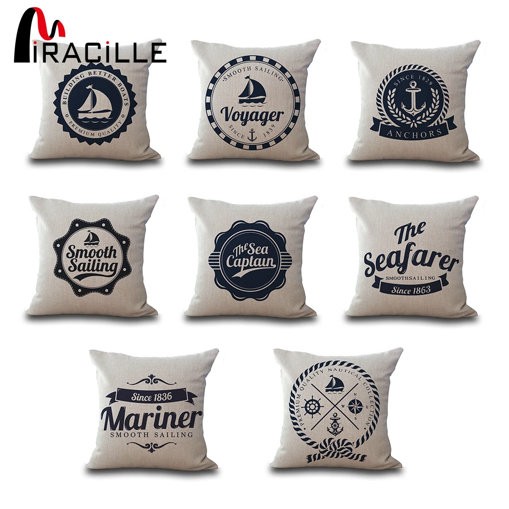 Квадратный 18 &quotМорской якорь в морском стиле парусный спорт диван диванные