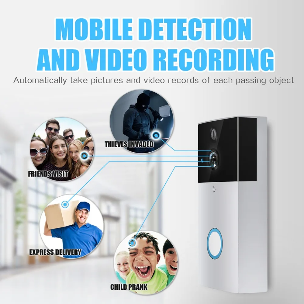 ЕС WiFi видео дверной звонок 720 P камера безопасности умная IP видеокамера датчик