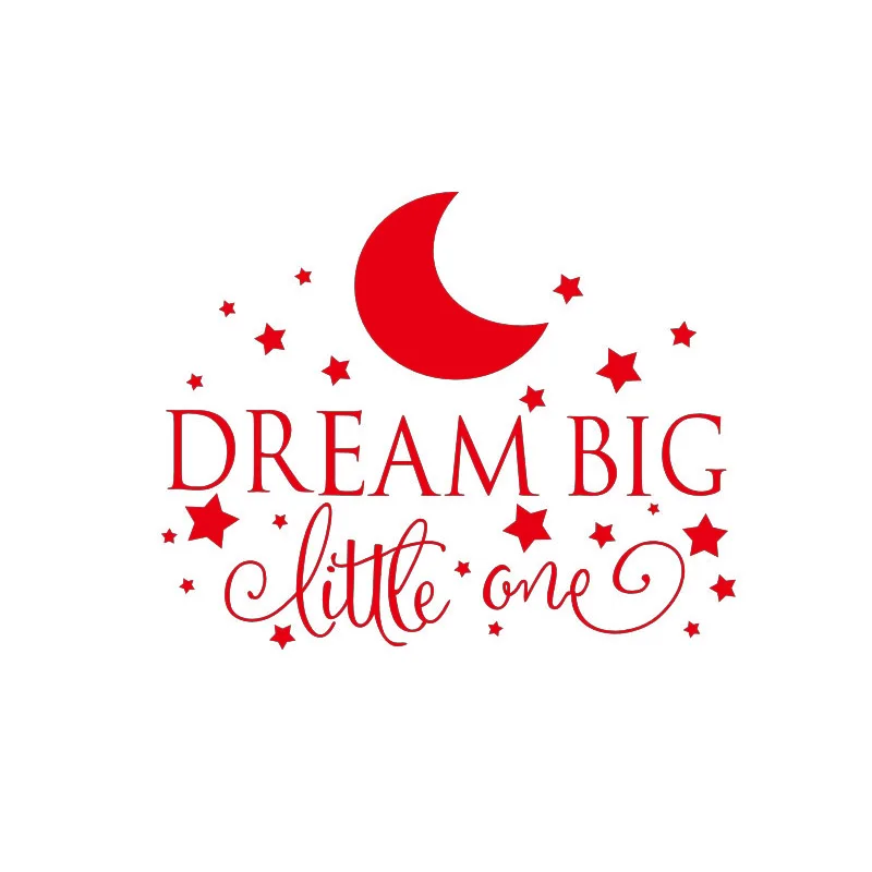 Dream Big Little One Наклейка-цитата на стену, стикер на стену детской спальни художественный декор, Детская Настенная Наклейка настенные наклейки со звездами 2632 - Цвет: red