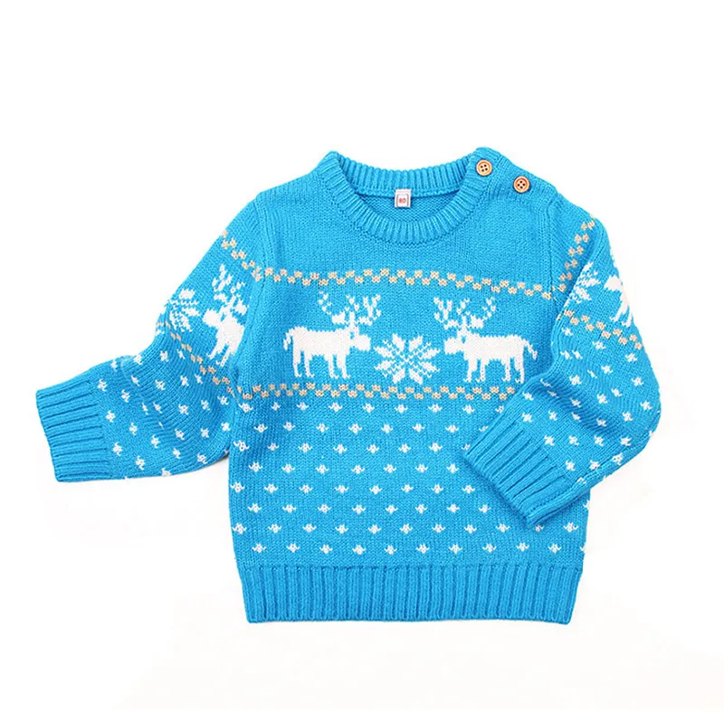 6M-24M Baby Girls/Boys Deer Pattern Winter Knitted Clothes Boys/Girls O-Neck Pullovers Sweaters Newborn Kids Dot Jumper DC509 |