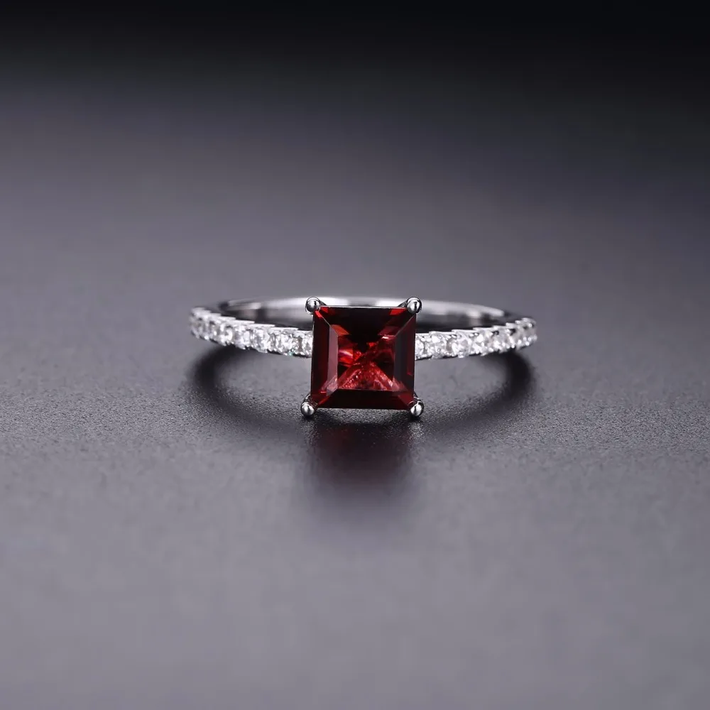 Gem's Ballet 1.45Ct натуральный красный гранат модное обручальное кольцо 925 пробы Серебряное обручальное кольцо для женщин
