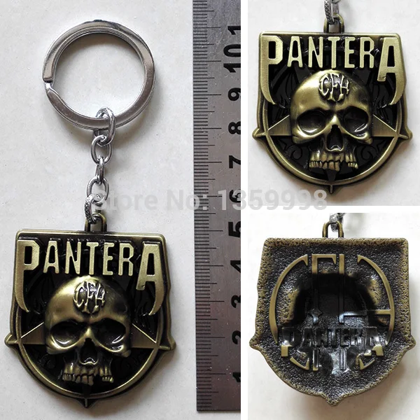 Музыка группы Pantera тяжелых металлов логотип 3D золото 5 см металлический брелок