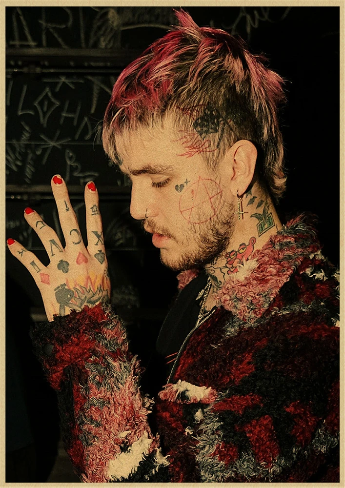 Рэпер Lil Peep плакат крафт-бумага наклейки на стену ВИНТАЖНЫЙ ПЛАКАТ качество для гостиной домашний декор