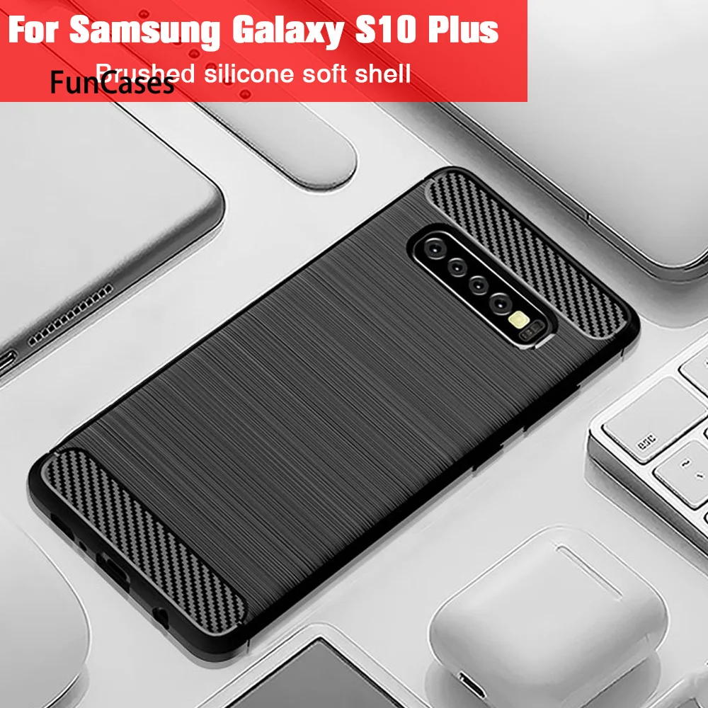 Чехол для телефона samsung S10 чехол силиконовый мягкий из углеродного волокна Galax Plus