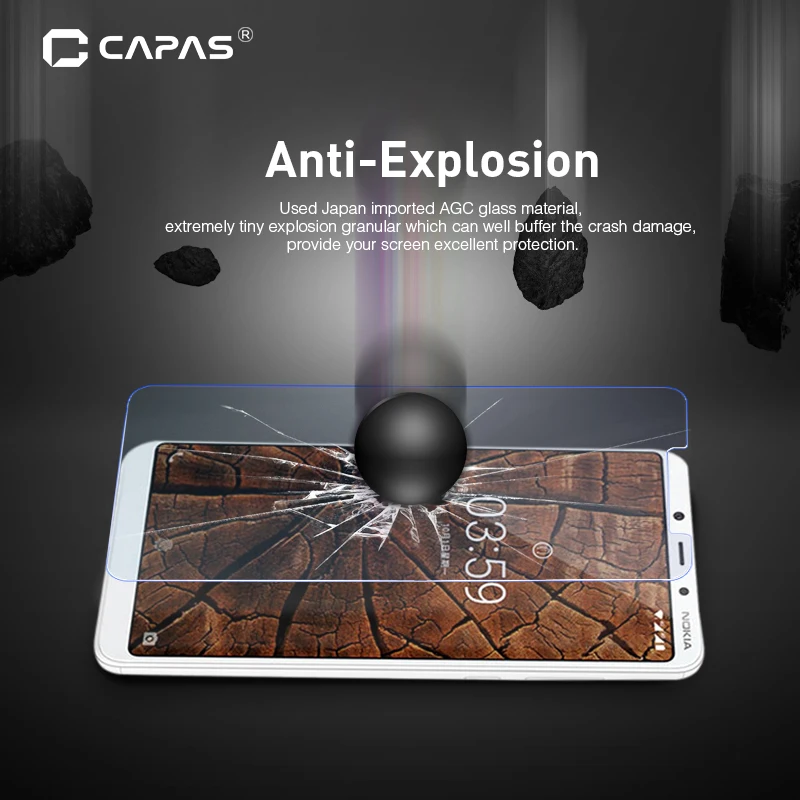 For Nokia 3.1 Plus Tempered Glass Screen Protector Clear Transparent Protective Film Nokia3.1 Guard Shockproof | Мобильные телефоны