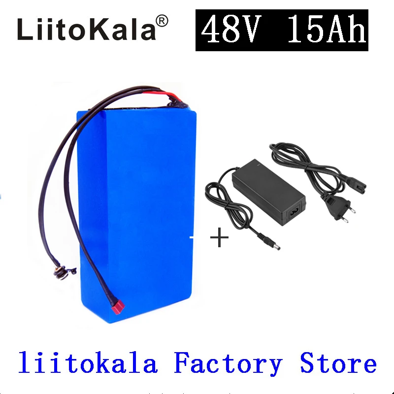 LiitoKala 48 В 15ah 48 В аккумулятор 48 В 15AH 1000 Вт Аккумулятор для электрического велосипеда 48В 15ah литий-ионный аккумулятор 30A BMS и 2A зарядное устройство