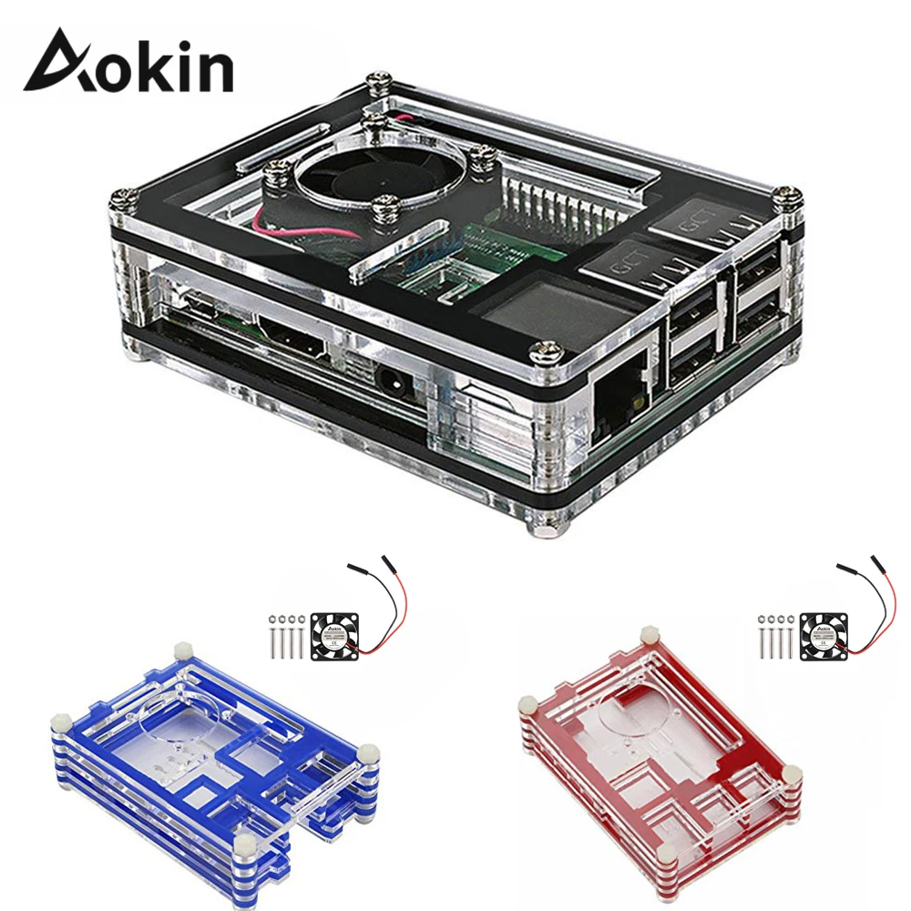 Чехол для Raspberry Pi 3B + высококачественный 9 слоев акриловый чехол в коробке с