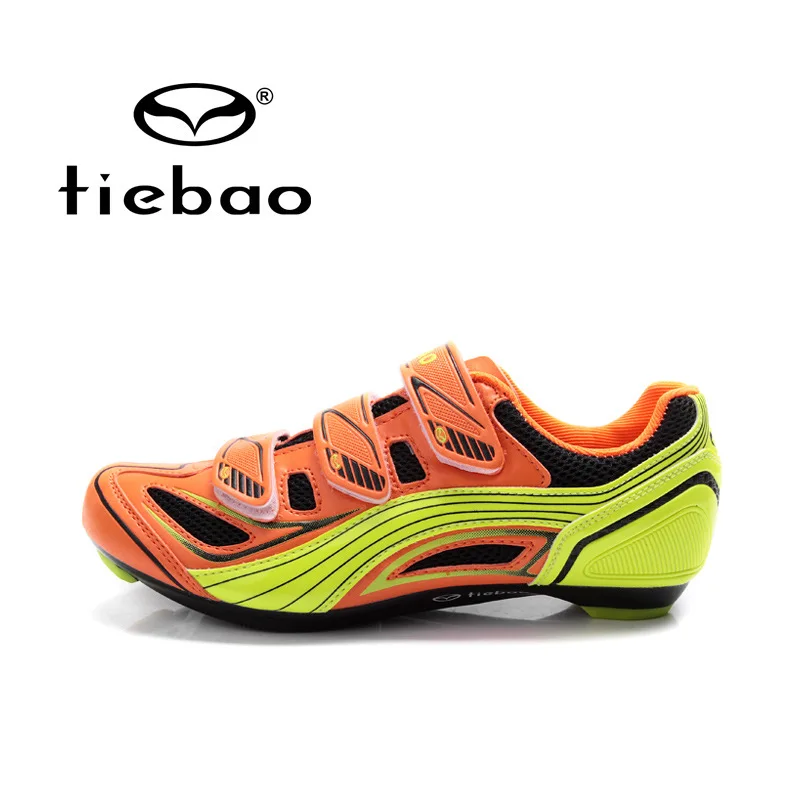 Tiebao уличный MTB велосипедные туфли для мужчин и женщин zapatillas deportivas mujer обувь для велоспорта самоблокирующаяся обувь для шоссейного велосипеда беговые кеды - Цвет: orange