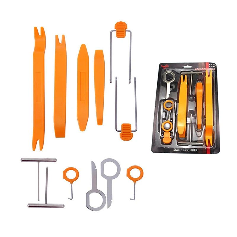

GLCC 12 Pcs/Set Plastic Car Radio Door Clip Panel Trim Dash Audio Removal Pry Tool Repairing
