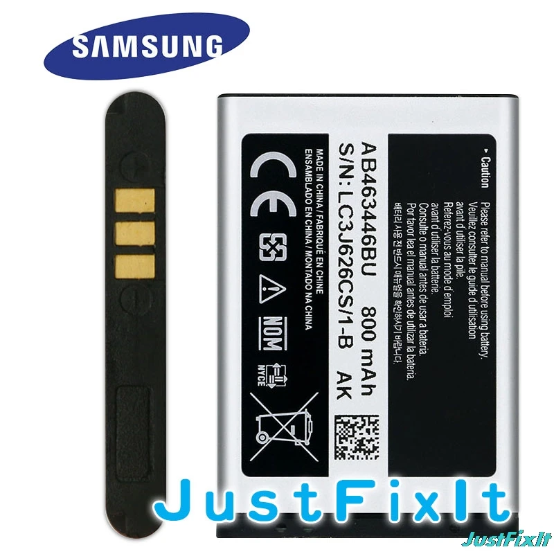 AB463446BU 100% оригинальная замена Батарея для samsung C3300K X208 B189 B309 F299 E908 B289 E428 телефон 800 мА